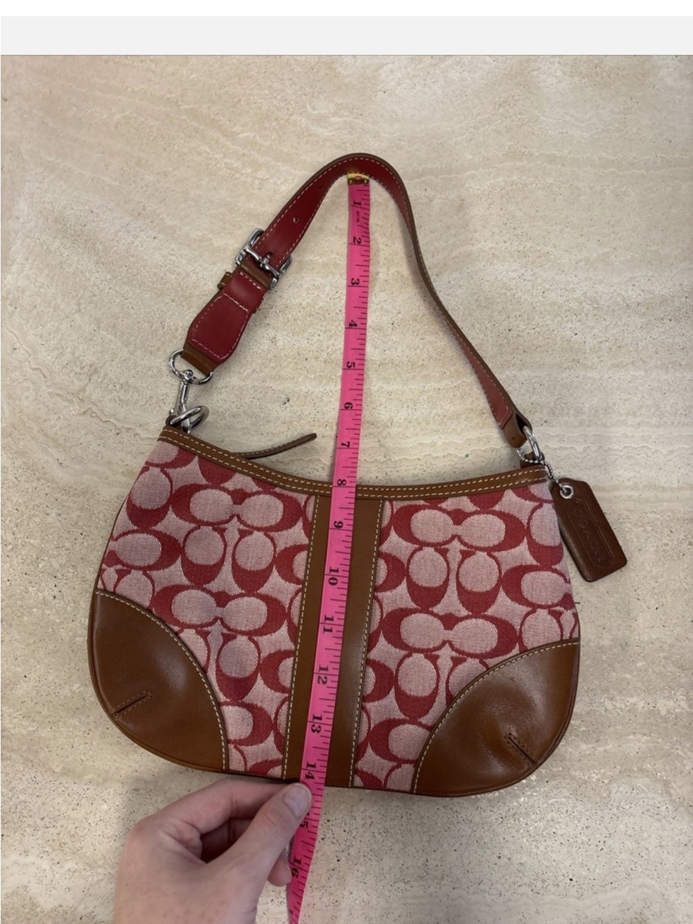Coach Signature Stripe Demi Hobo blue/tan Shoulder Bag - Picture 9 of 9